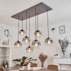 Suspension Leissigen Argent Oxydé, 7 lumières