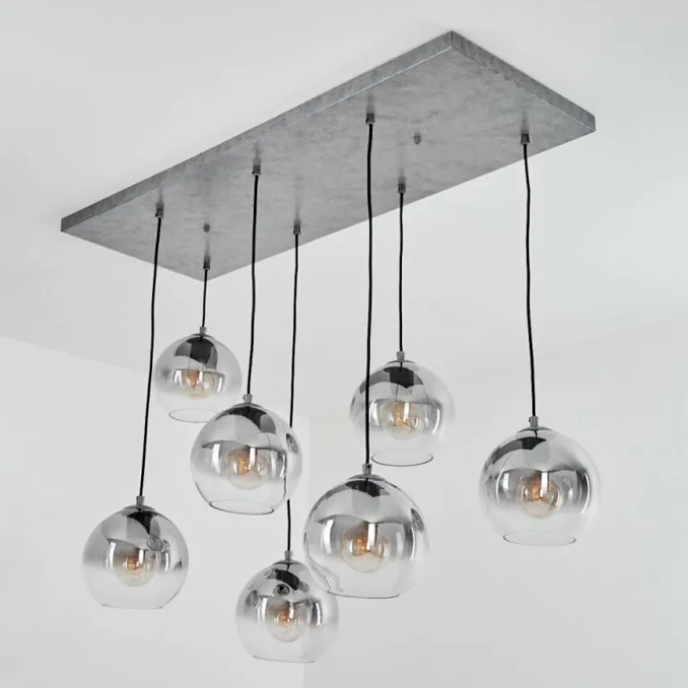 Suspension Leissigen Argent Oxydé, 7 lumières