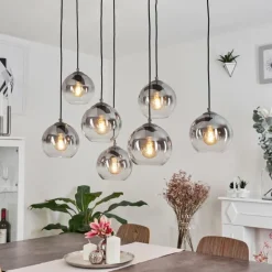 Suspension Leissigen Argent Oxydé, 7 lumières
