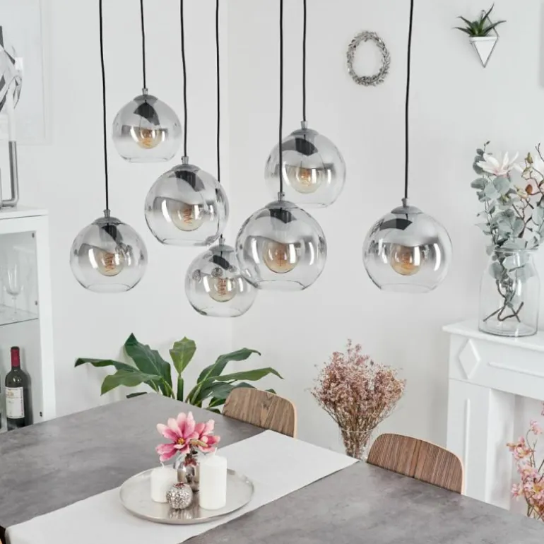 Suspension Leissigen Argent Oxydé, 7 lumières