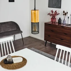 Suspension Lengalau Noir, 1 lumière