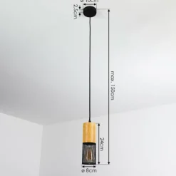 Suspension Lengalau Noir, 1 lumière