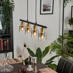 Suspension Leteque Noir, 4 lumières