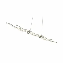 Suspension Leuchten Direkt LOLA-WAVE LED Acier inoxydable, 2 lumières, Télécommandes, Changeur de couleurs