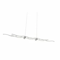 Suspension Leuchten Direkt LOLA-WAVE LED Acier inoxydable, 2 lumières, Télécommandes, Changeur de couleurs