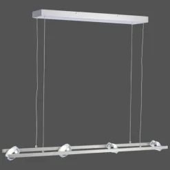 Suspension Leuchten Direkt Ls-OPTI LED Acier inoxydable, 8 lumières, Télécommandes, Changeur de couleurs