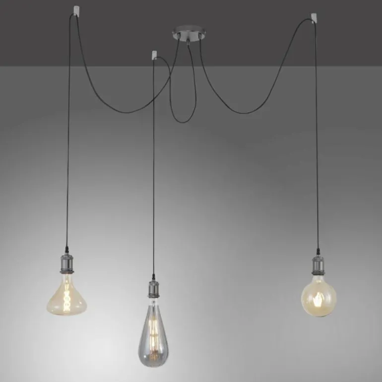 Suspension Leuchten Direkt DIY Noir, 3 lumières