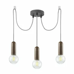 Suspension Leuchten Direkt TURN ME Rouille, 3 lumières