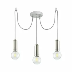 Suspension Leuchten Direkt TURN ME Acier inoxydable, 3 lumières