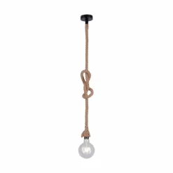 Suspension Leuchten Direkt ROPE Brun, Noir, 1 lumière