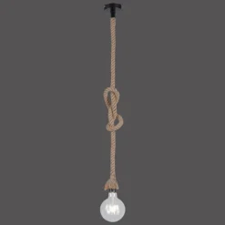 Suspension Leuchten Direkt ROPE Brun, Noir, 1 lumière