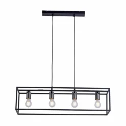 Suspension Leuchten Direkt FABIO Noir, 4 lumières