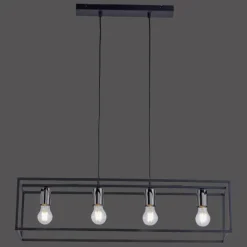 Suspension Leuchten Direkt FABIO Noir, 4 lumières