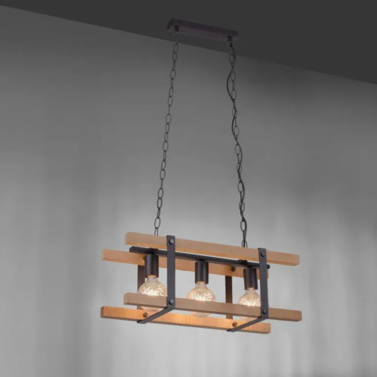 Suspension Leuchten Direkt EDITH Bois clair, 3 lumières