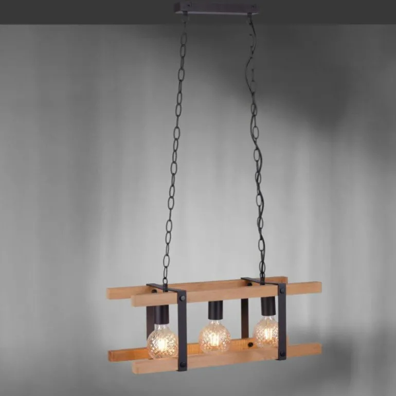 Suspension Leuchten Direkt EDITH Bois clair, 3 lumières