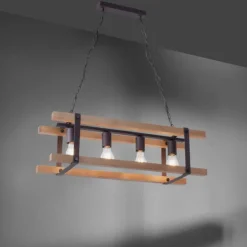 Suspension Leuchten Direkt EDITH Bois clair, 4 lumières