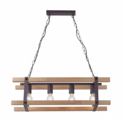 Suspension Leuchten Direkt EDITH Bois clair, 4 lumières