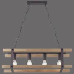 Suspension Leuchten Direkt EDITH Bois clair, 4 lumières