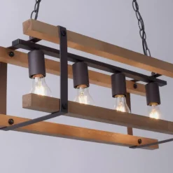 Suspension Leuchten Direkt EDITH Bois clair, 4 lumières