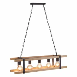 Suspension Leuchten Direkt EDITH Bois clair, 5 lumières