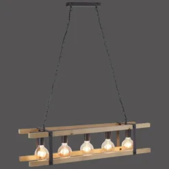 Suspension Leuchten Direkt EDITH Bois clair, 5 lumières