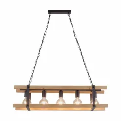 Suspension Leuchten Direkt EDITH Bois clair, 5 lumières