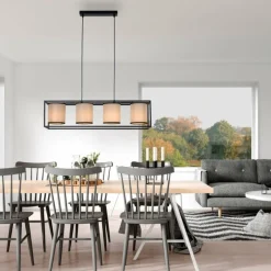 Suspension Leuchten Direkt RAVEN Noir, 4 lumières