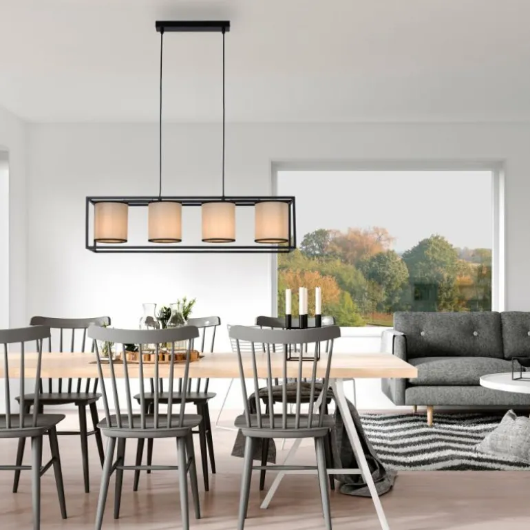 Suspension Leuchten Direkt RAVEN Noir, 4 lumières