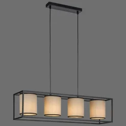 Suspension Leuchten Direkt RAVEN Noir, 4 lumières