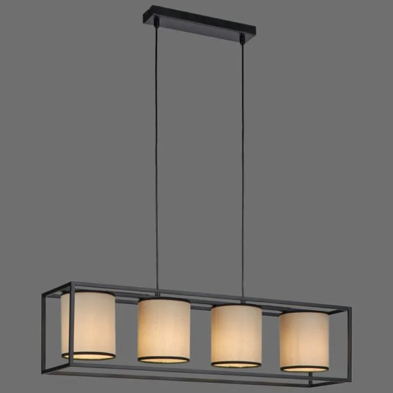 Suspension Leuchten Direkt RAVEN Noir, 4 lumières
