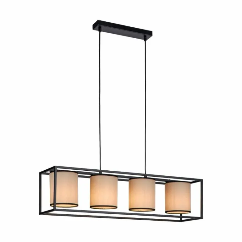Suspension Leuchten Direkt RAVEN Noir, 4 lumières