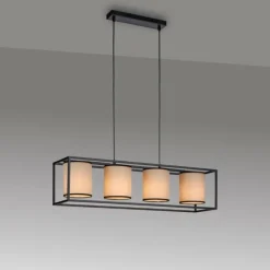 Suspension Leuchten Direkt RAVEN Noir, 4 lumières