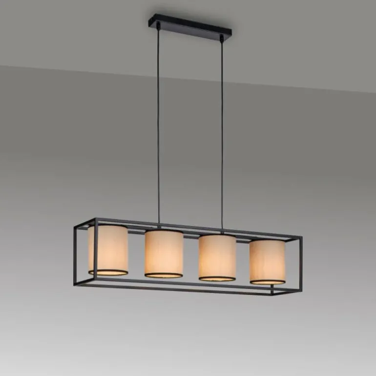 Suspension Leuchten Direkt RAVEN Noir, 4 lumières