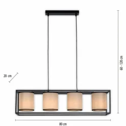 Suspension Leuchten Direkt RAVEN Noir, 4 lumières