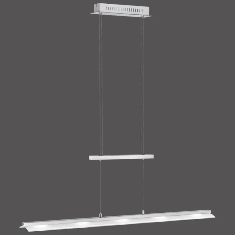 Suspension Leuchten-Direkt NELE LED Acier inoxydable, 5 lumières