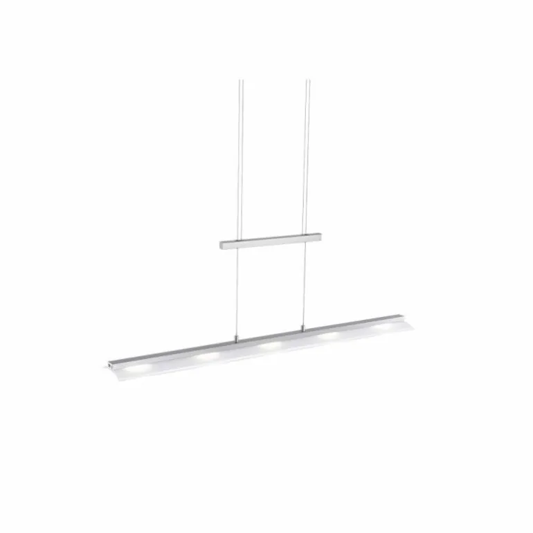 Suspension Leuchten-Direkt NELE LED Acier inoxydable, 5 lumières