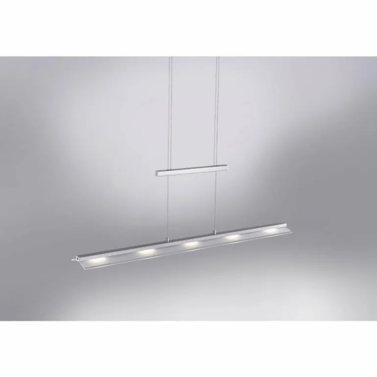 Suspension Leuchten-Direkt NELE LED Acier inoxydable, 5 lumières