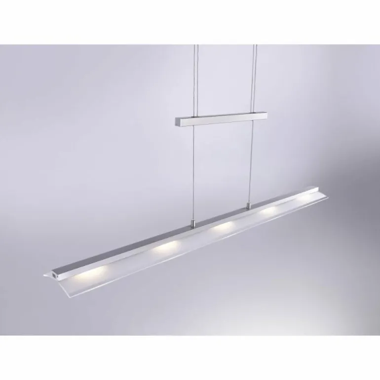 Suspension Leuchten-Direkt NELE LED Acier inoxydable, 5 lumières