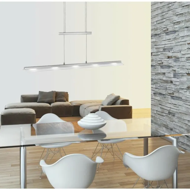 Suspension Leuchten-Direkt NELE LED Acier inoxydable, 5 lumières