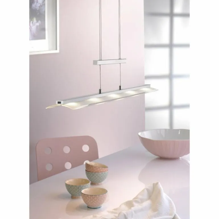 Suspension Leuchten-Direkt NELE LED Acier inoxydable, 5 lumières