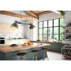 Suspension Leuchten-Direkt SAMIA Gris, 2 lumières