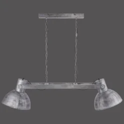 Suspension Leuchten-Direkt SAMIA Gris, 2 lumières