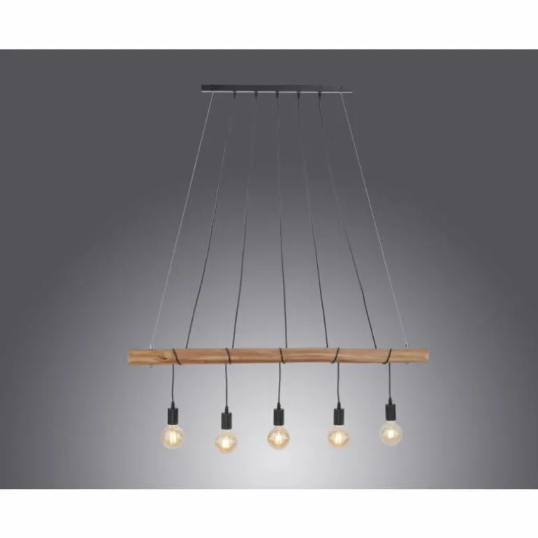 Suspension Leuchten-Direkt DAMIAN Noir, 5 lumières