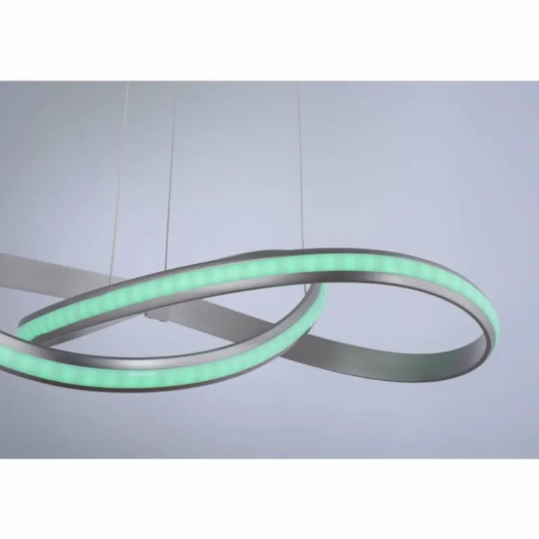 Suspension Leuchten-Direkt Ls-MELINDA LED Acier inoxydable, 1 lumière, Télécommandes, Changeur de couleurs