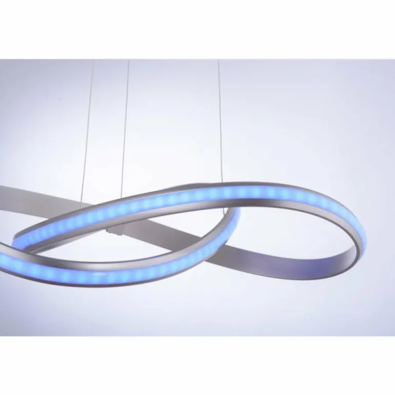 Suspension Leuchten-Direkt Ls-MELINDA LED Acier inoxydable, 1 lumière, Télécommandes, Changeur de couleurs