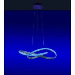 Suspension Leuchten-Direkt Ls-MELINDA LED Acier inoxydable, 1 lumière, Télécommandes, Changeur de couleurs