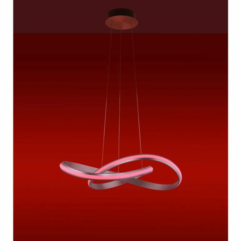 Suspension Leuchten-Direkt Ls-MELINDA LED Acier inoxydable, 1 lumière, Télécommandes, Changeur de couleurs