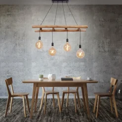 Suspension Leuchten-Direkt EDGAR Noir, 4 lumières