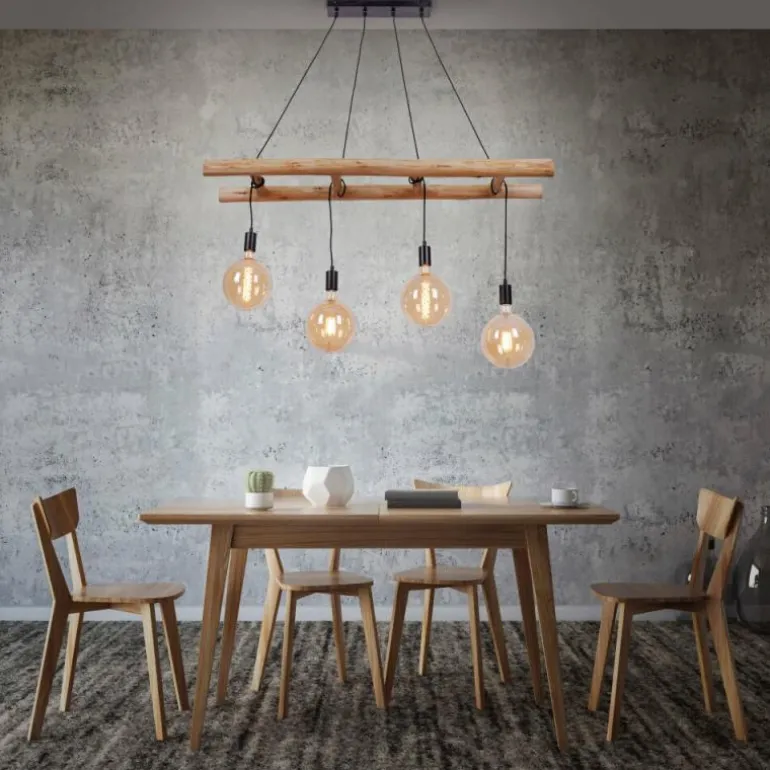 Suspension Leuchten-Direkt EDGAR Noir, 4 lumières
