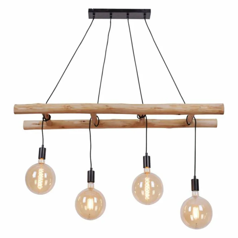 Suspension Leuchten-Direkt EDGAR Noir, 4 lumières